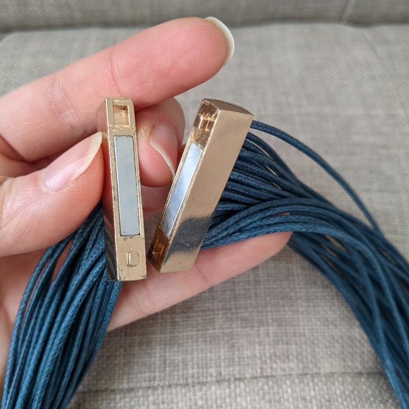 Dark Turquoise Corded Collar Necklace - Picture 2 of 4